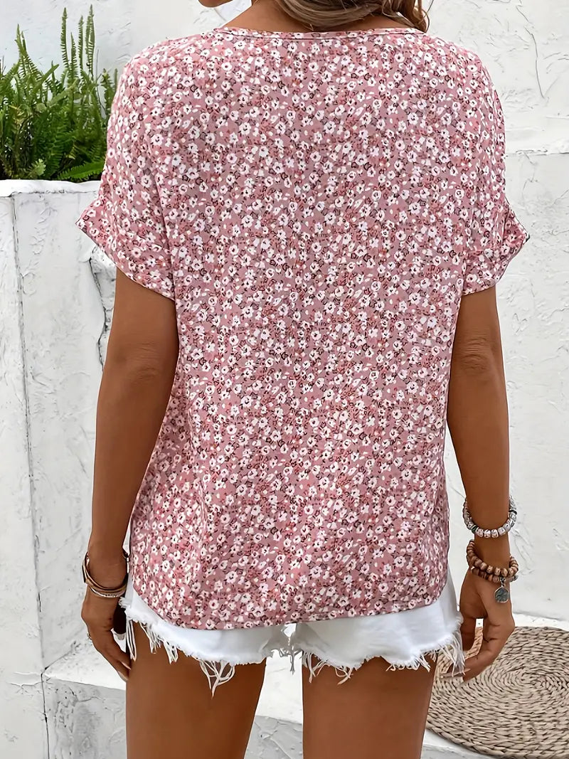 Sienna | Floral Print Notched Collar Blouse